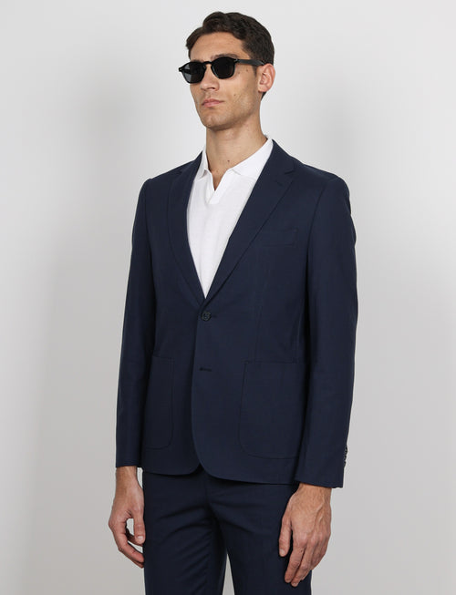 Giacca tinta unita in cotone stretch Drop 7_Luigi Fusaro