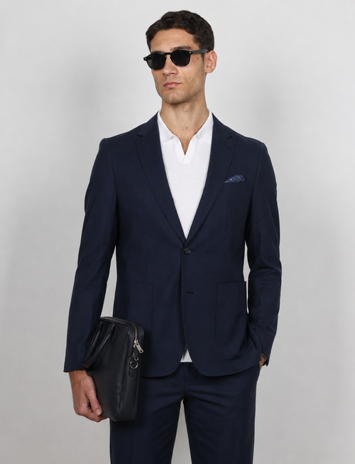 Giacca tinta unita in cotone stretch Drop 7_Luigi Fusaro