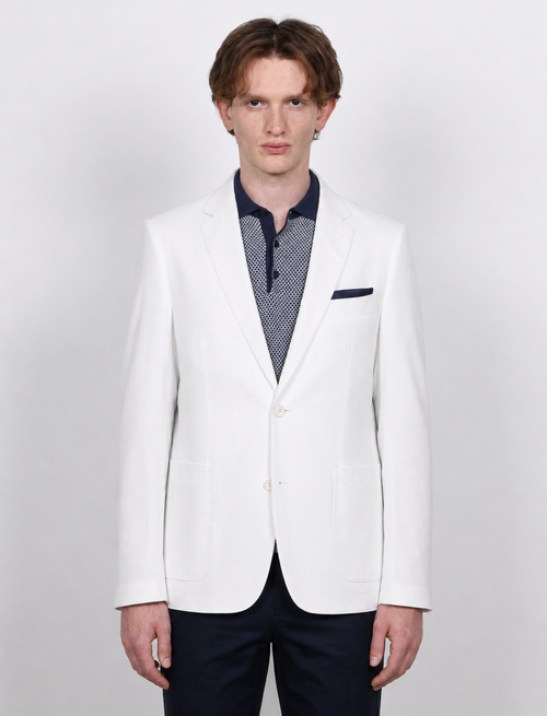 Giacca tinta unita in cotone stretch Drop 7_Luigi Fusaro
