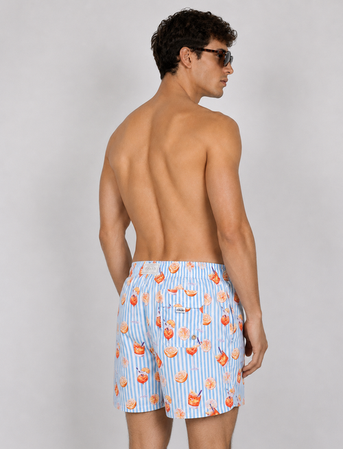 Costume da bagno fantasia cocktail a righe |Colore:Azzurro