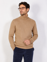 Turtleneck in cotton and wool