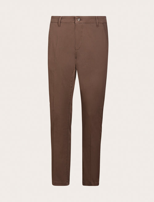 Pantaloni chino in cotone elasticizzato |Colore:Moro