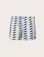 Costume da bagno fantasia geometrica celeste |Colore:Celeste