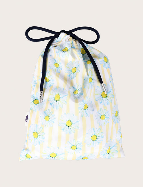 Costume da bagno a fiori e righe giallo e celeste|Colore:Giallo