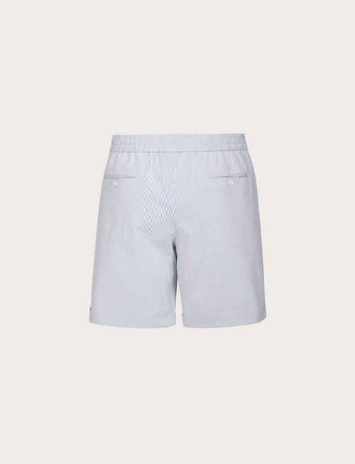 Bermuda in cotone goffrato a righe |Colore:Celeste
