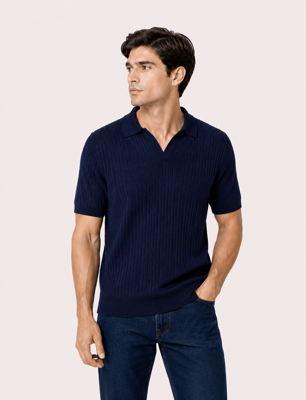 Polo in cotone derby a trecce