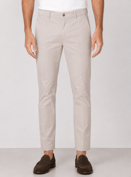 Pantaloni chino in cotone elasticizzato |Colore:Beige