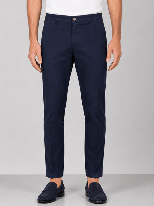 Pantaloni chino in cotone elasticizzato |Colore:Blu