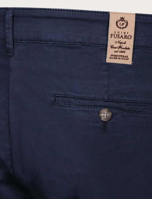 Pantaloni chino in cotone elasticizzato |Colore:Blu