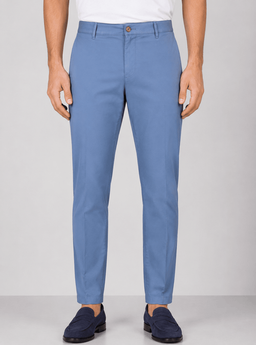 Pantaloni chino in cotone elasticizzato |Colore:Jeans