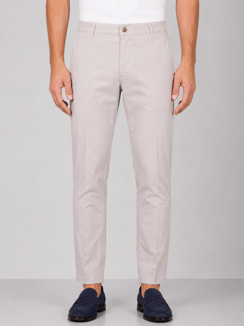 Pantaloni chino in cotone elasticizzato |Colore:Ecrù