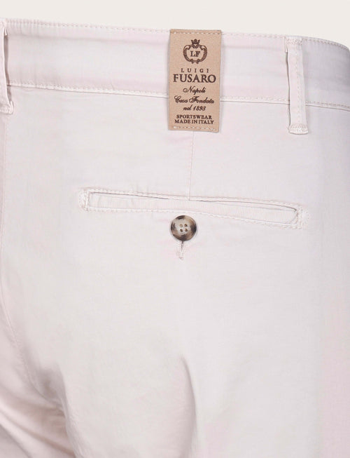 Pantaloni chino in cotone elasticizzato |Colore:Ecrù