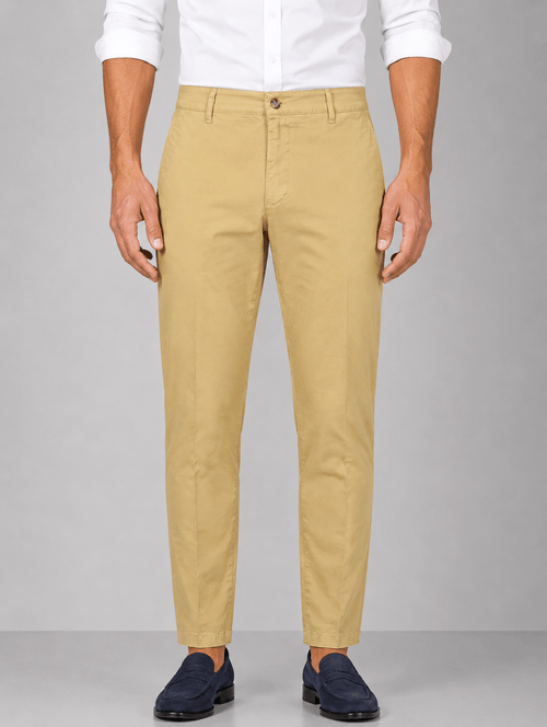 Pantaloni chino in cotone elasticizzato |Colore:Giallo