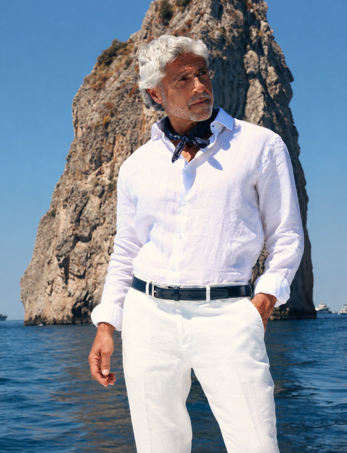 Camicia in lino 100% |Colore:Bianco