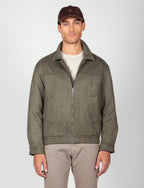 Giubbotto in alcantara |Colore:Verde militare