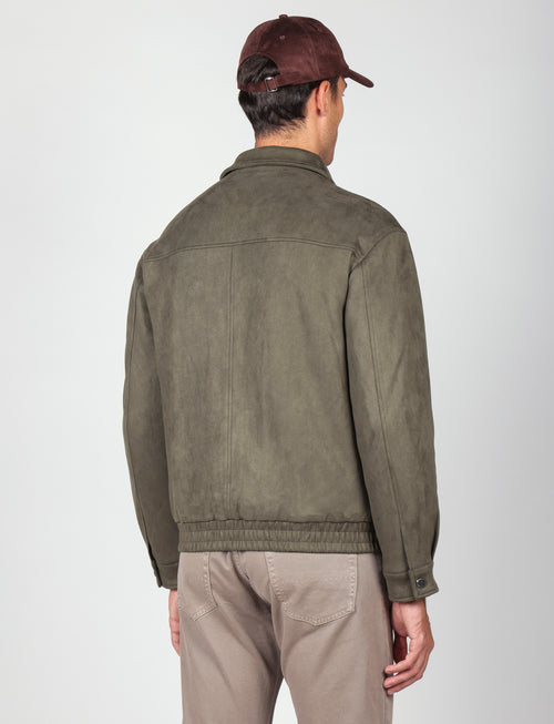 Giubbotto in alcantara |Colore:Verde militare