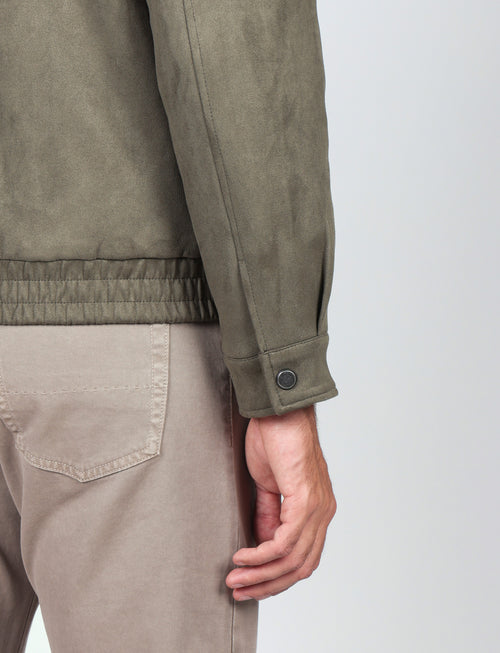 Giubbotto in alcantara |Colore:Verde militare