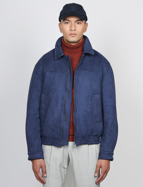 Giubbotto in alcantara |Colore:Blu