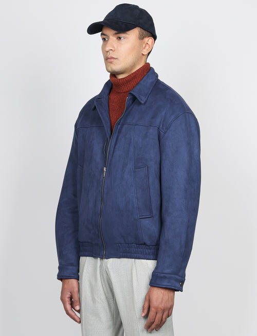 Giubbotto in alcantara |Colore:Blu