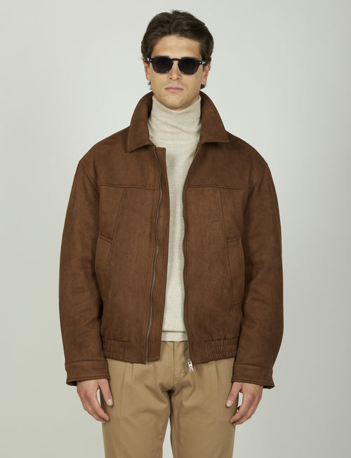 Giubbotto in alcantara |Colore:Moro