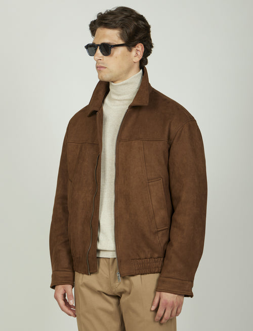 Giubbotto in alcantara |Colore:Moro