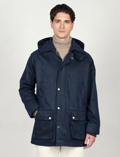 Giaccone tecnico con cappuccio |Colore:Blu