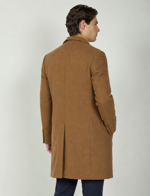Cappotto in lana tessuto nido d'ape |Colore:Cammello