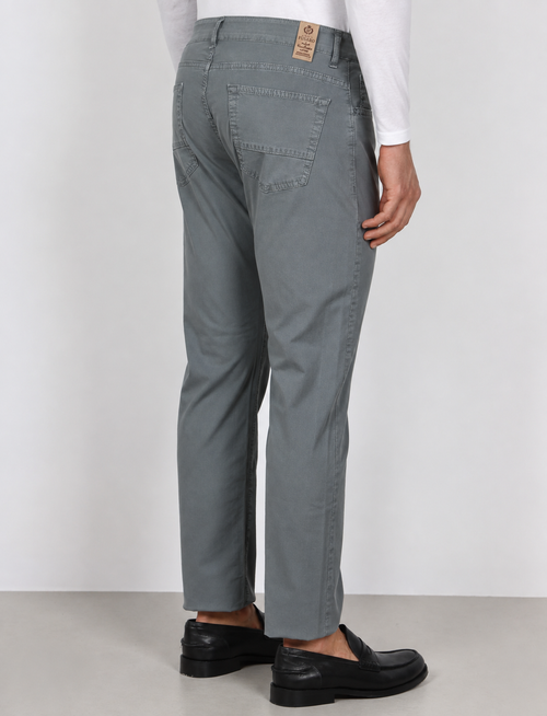 Pantaloni cinque tasche in cotone nido d'ape |Colore:Grigio medio