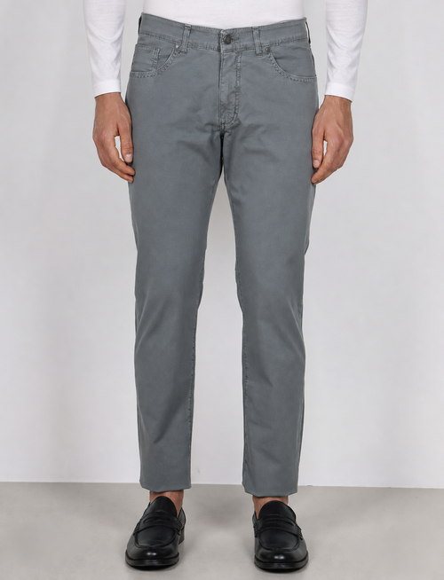 Pantaloni cinque tasche in cotone nido d'ape |Colore:Grigio medio