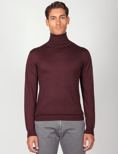 Dolcevita in lana merinos |Colore:Bordo