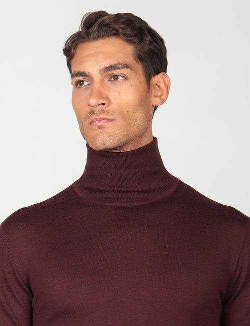 Dolcevita in lana merinos |Colore:Bordo