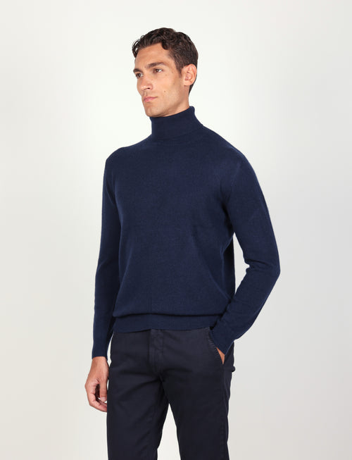 Dolcevita in puro cashmere |Colore:Blu