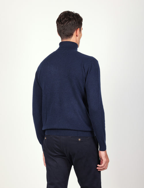 Dolcevita in puro cashmere |Colore:Blu