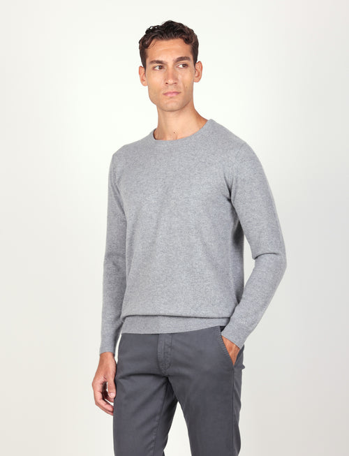 Maglia girocollo 100% cashmere  |Colore:Grigio
