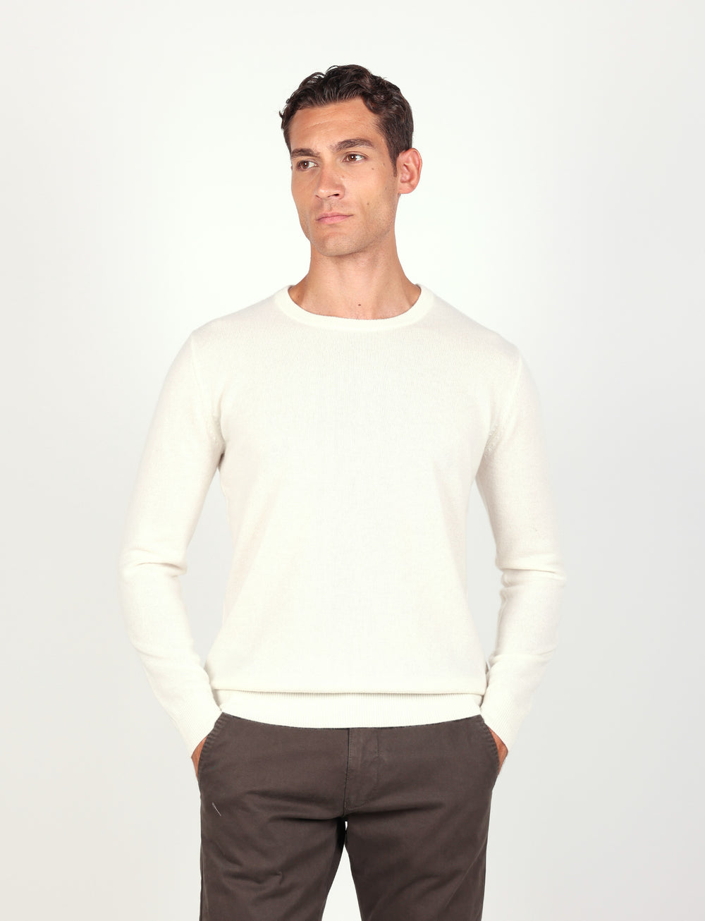 Maglia girocollo 100% cashmere