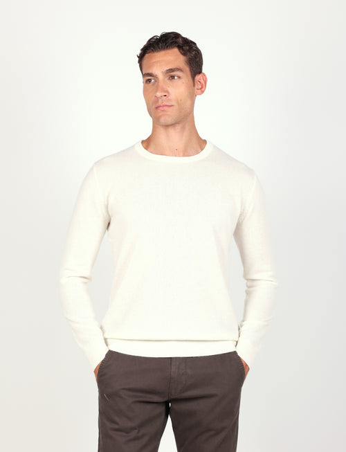Maglia girocollo 100% cashmere  |Colore:Panna