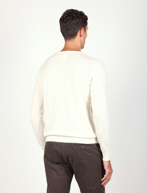 Maglia girocollo 100% cashmere  |Colore:Panna