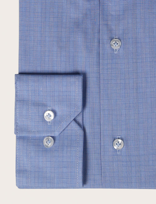 Camicia in cotone principe di galles |Colore:Azzurro