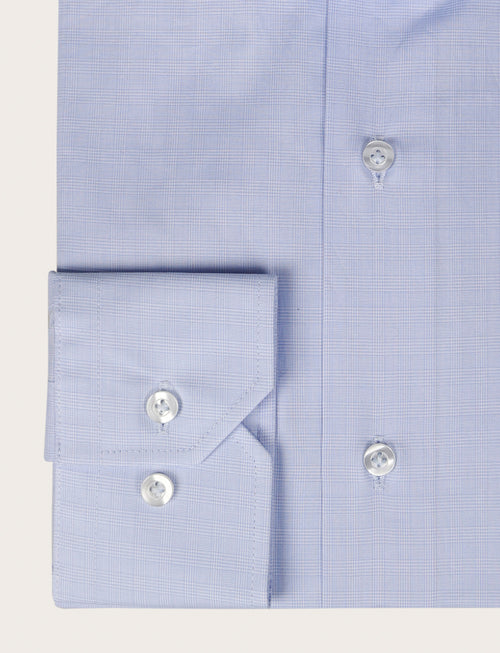 Camicia in cotone principe di galles |Colore:Celeste