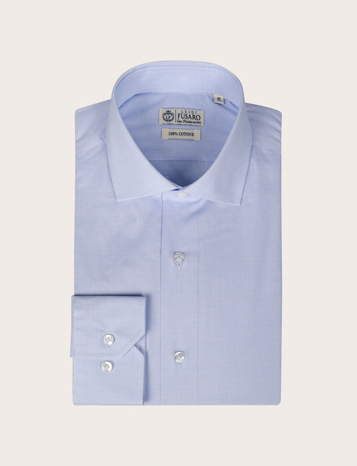 Camicia in cotone principe di galles |Colore:Celeste