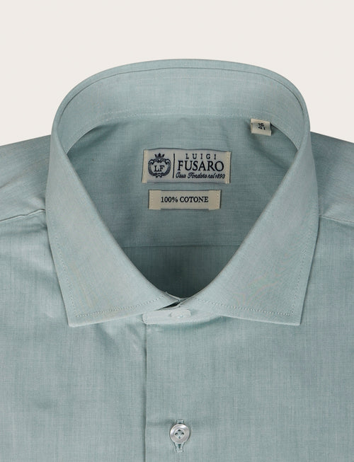 Camicia in cotone twill |Colore:Verde acqua