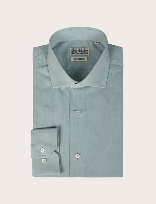 Camicia in cotone twill |Colore:Verde acqua