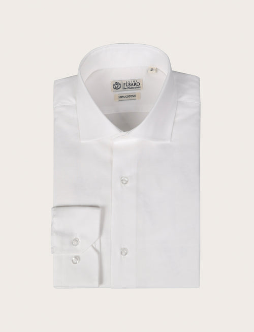 Camicia classica in cotone fil a fil |Colore:Bianco