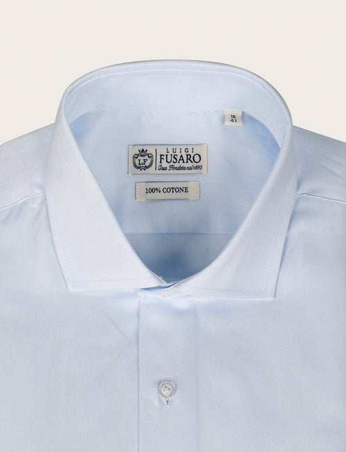 Camicia classica in cotone fil a fil |Colore:Celeste