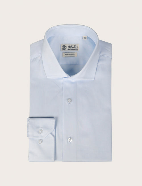 Camicia classica in cotone fil a fil |Colore:Celeste