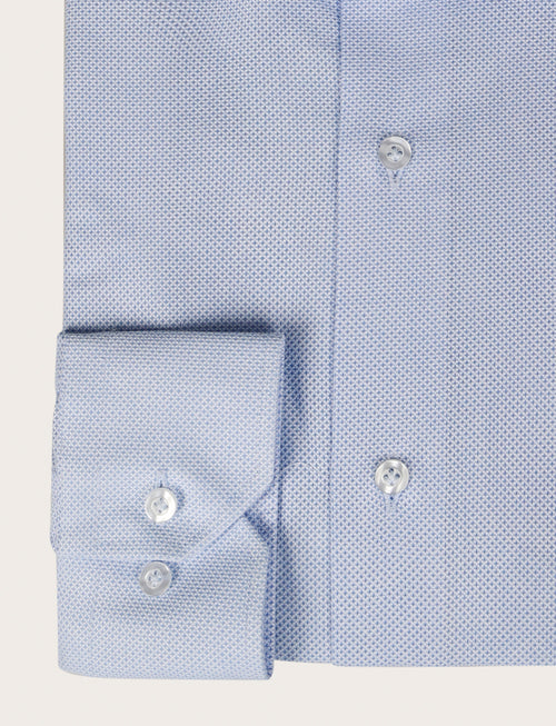 Camicia in cotone twill microtexture |Colore:Celeste