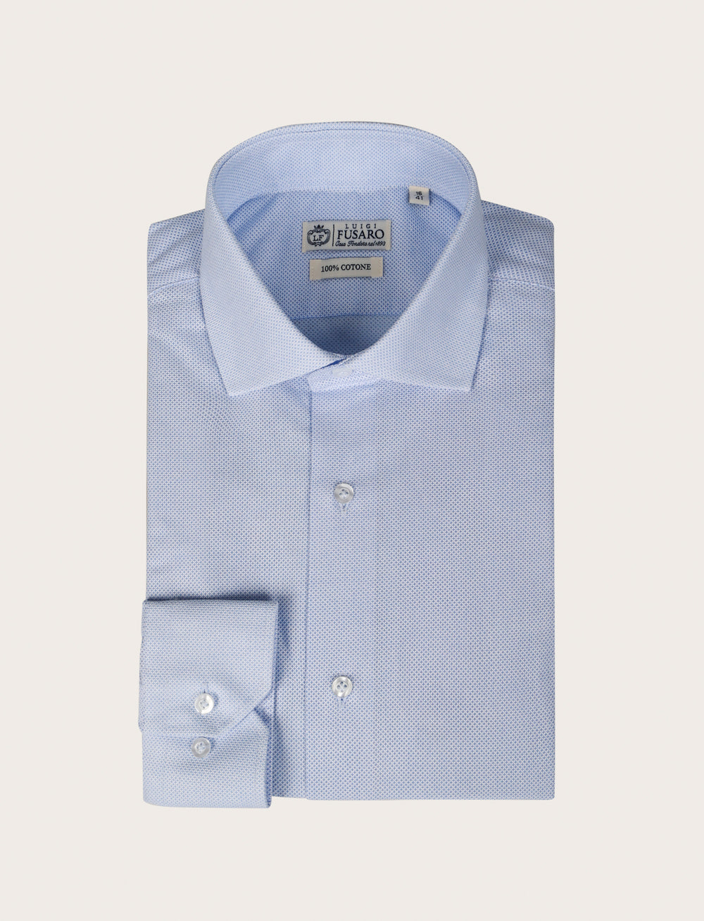 Camicia in cotone twill microtexture