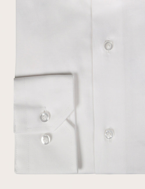 Camicia in cotone twill microtexture |Colore:Bianco