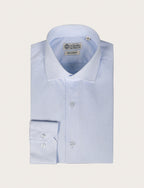 Camicia in cotone a trama spigata |Colore:Celeste