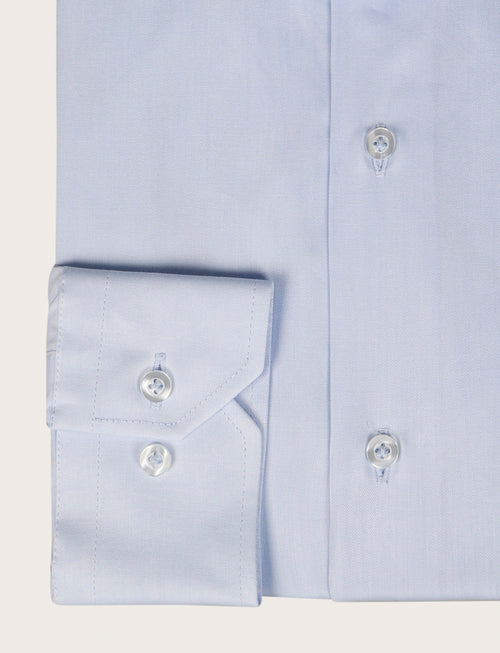 Camicia in cotone a trama spigata |Colore:Celeste